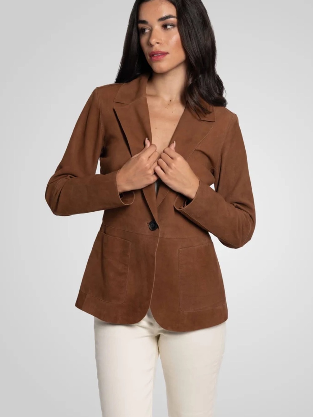 Bod & Christensen 100% Genuine Leather DK Tobacco Blazer Jacket S NWT